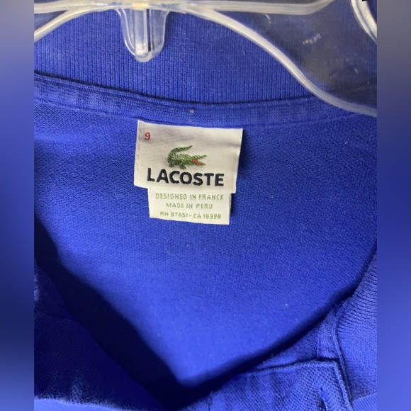 Lacoste Shirts Blue Lacoste Polo Size 9 Or Size Xl Poshmark